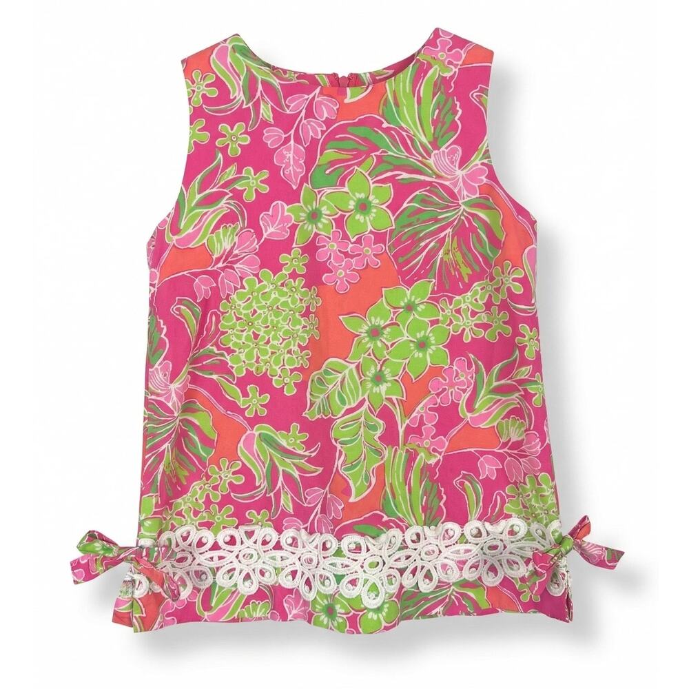 Lilly Pulitzer Girls 6 Preppy Coastal Resortwear Eyelet Lace Bloomcore Tank Top